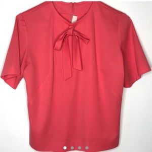 Vintage Hot Pink Blouse with Tie
